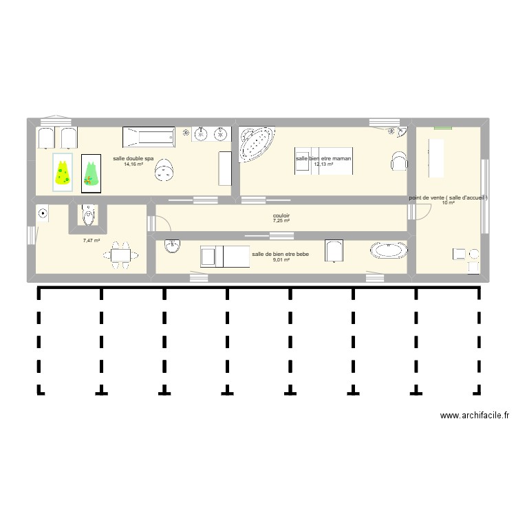 BULLE DE DOUCEUR. Plan de 6 pièces et 60 m2