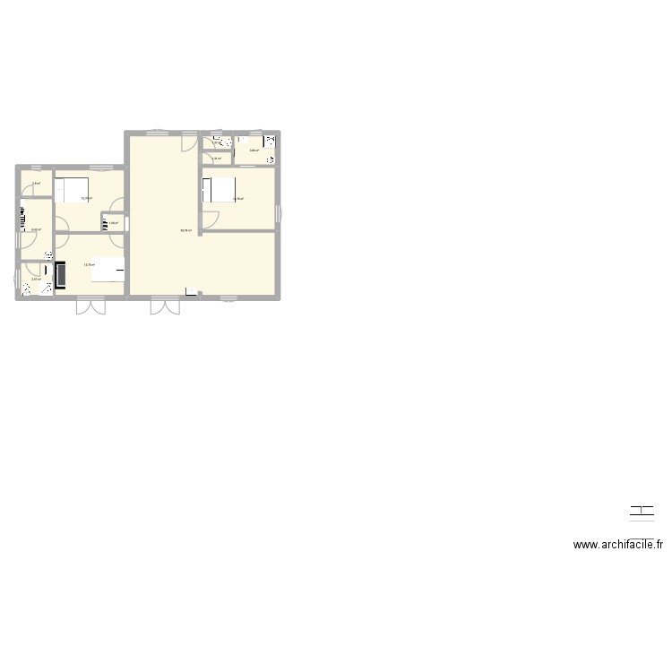 Lit et Mixe RDC final. Plan de 11 pièces et 112 m2