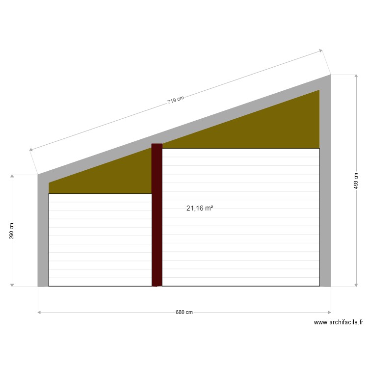 carport facade 1. Plan de 1 pièce et 21 m2