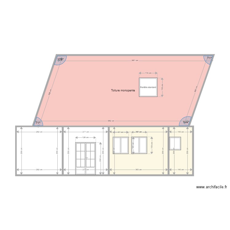 Plan Lacroix Facade Sud. Plan de 0 pièce et 0 m2