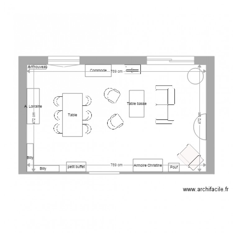 Séjour gagny. Plan de 0 pièce et 0 m2