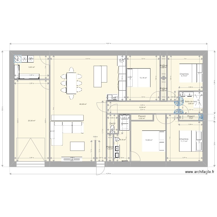 Maison Pyrénées. Plan de 16 pièces et 139 m2