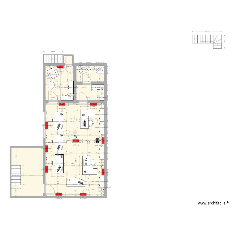 boissardiere V2 côtes. Plan de 5 pièces et 82 m2