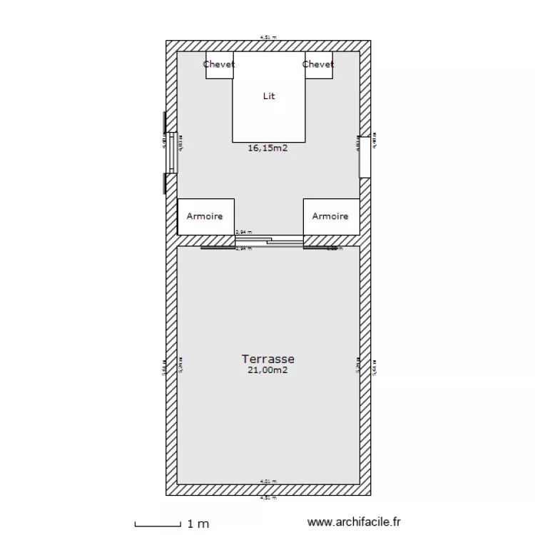 Appartement T2 LUCCIANA 1er étage(2) meublé. Plan de Appartement T2 LUCCIANA 1er étage(2) meublé. Plan de
