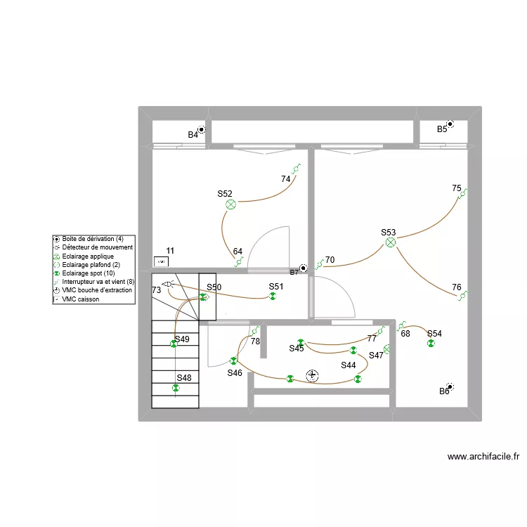 thibaut 1er Etage &eacute;clairage. Plan de 