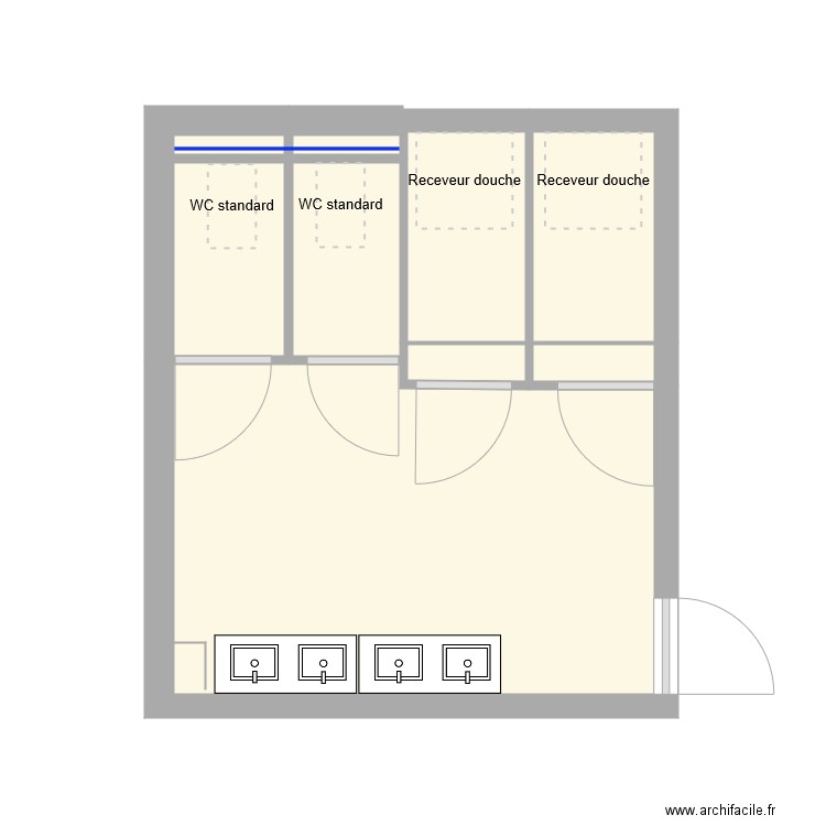 toilettes. Plan de 0 pièce et 0 m2