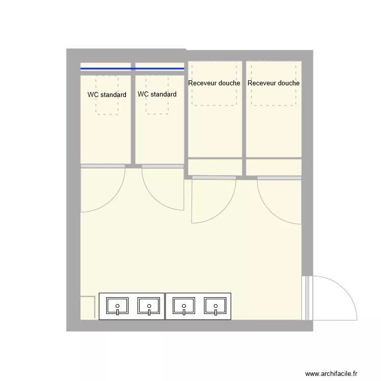 toilettes. Plan de 