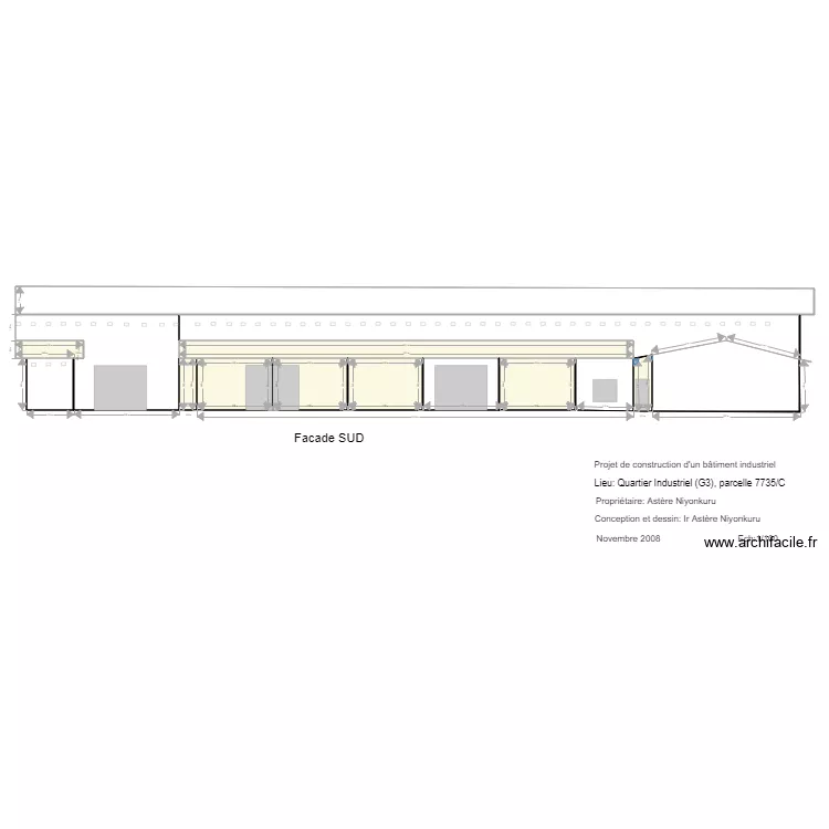 facade SUD norme. Plan de 