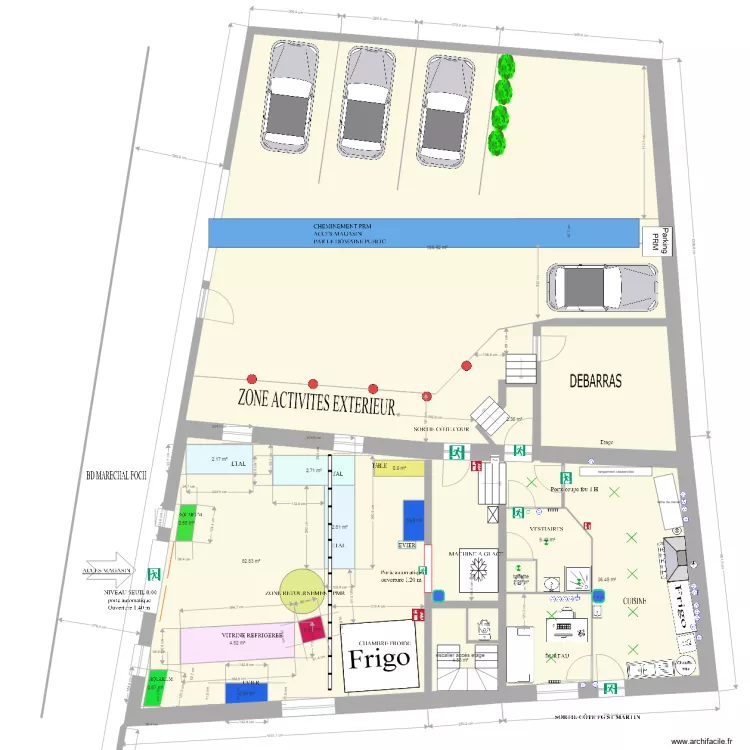 Amenagement magasin 2 electrique. Plan de 