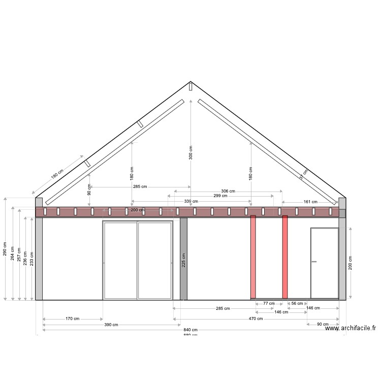 pignon sud int. Plan de 0 pièce et 0 m2