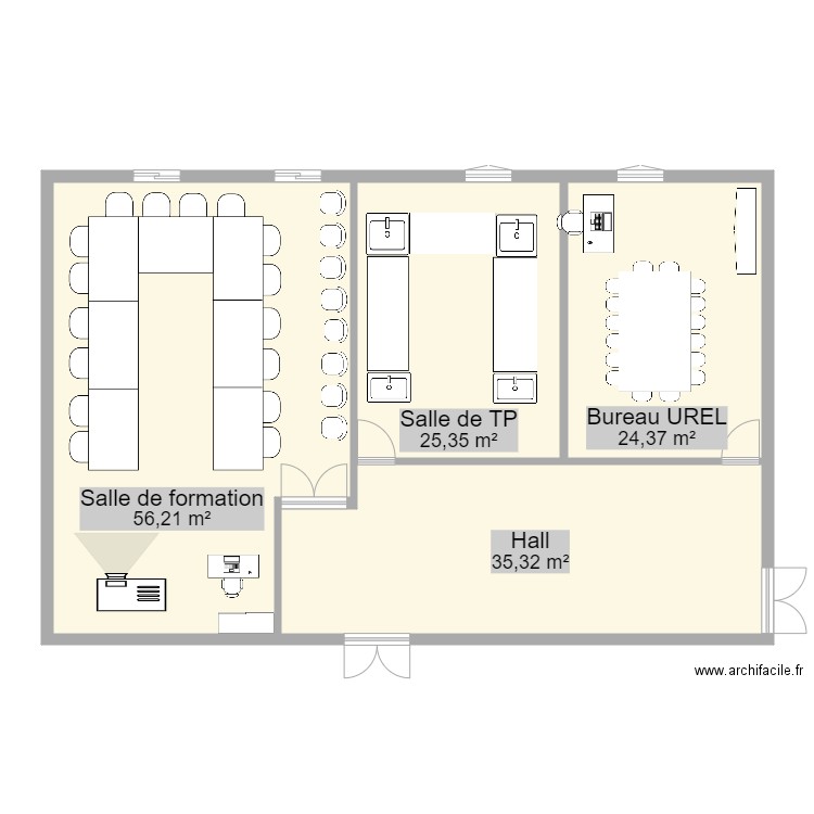 Aménagement salle exposition du Lactopole. Plan de 0 pièce et 0 m2
