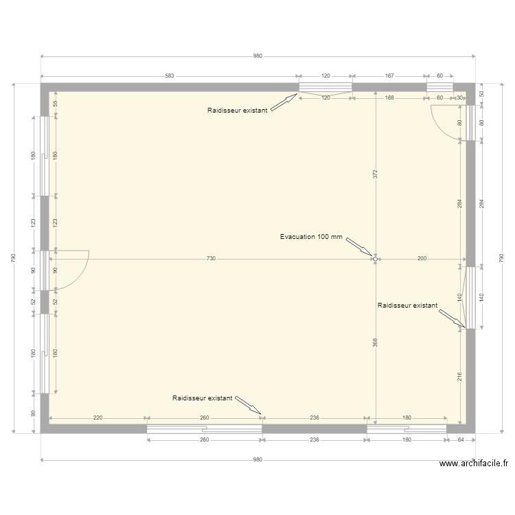 Ouverture étage extension 1. Plan de 0 pièce et 0 m2