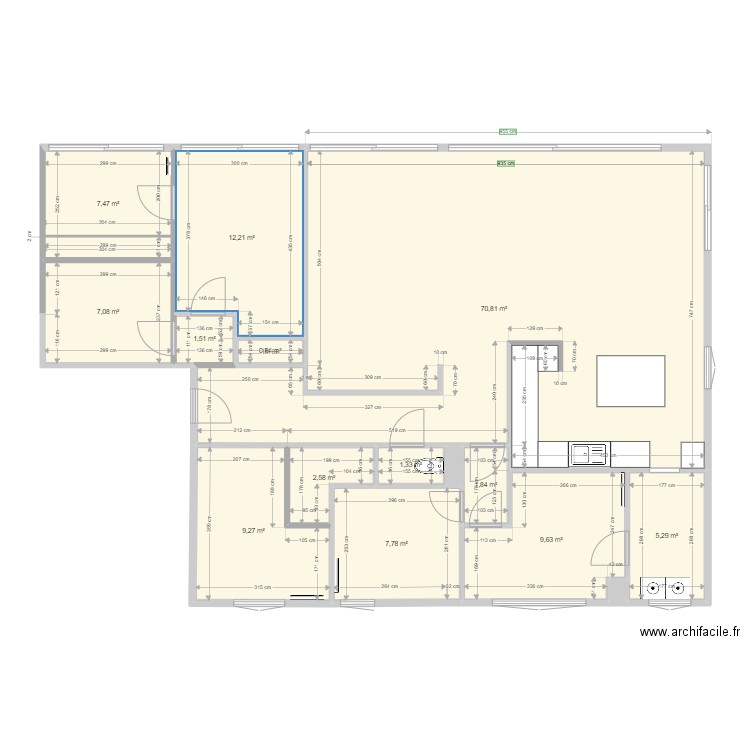 plan version INITIALE REMIS AUX BONNES DIMENSIONS MODIF 1. Plan de 15 pièces et 138 m2