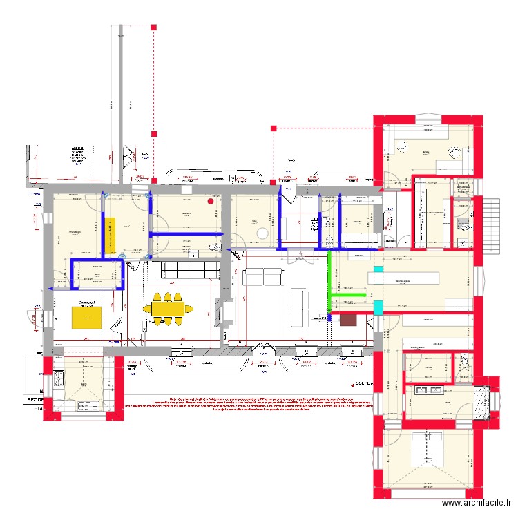 Ter Les Guétières. Plan de 19 pièces et 155 m2