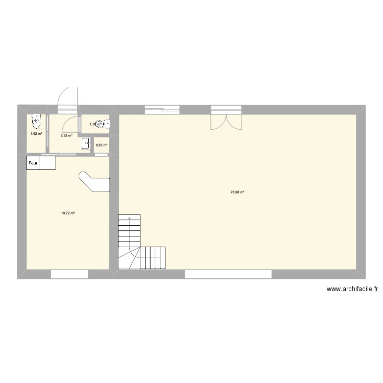 Fromagerie Grange 5. Plan de 6 pièces et 103 m2