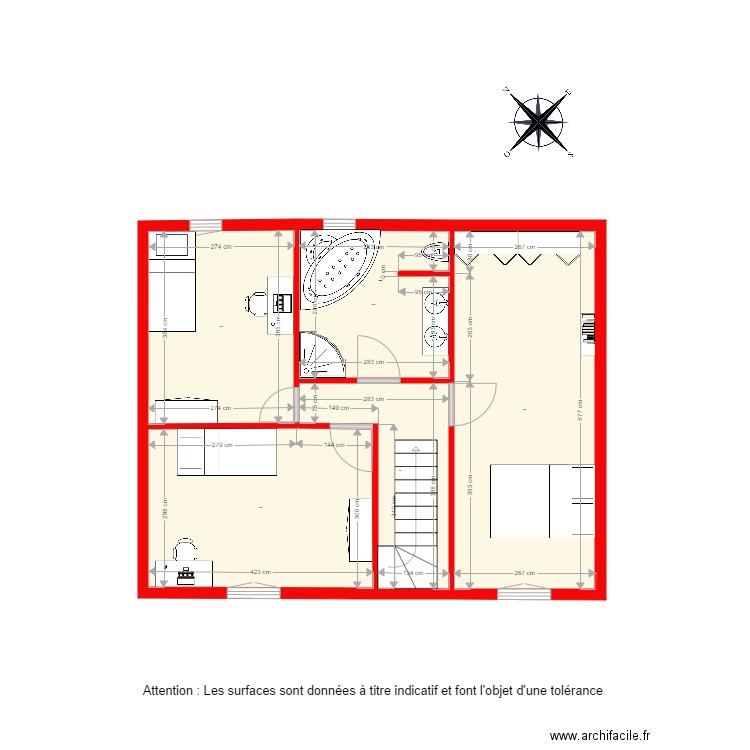 BI 1399 MESMIN NIVEAU 1 plan avec cotes. Plan de 0 pièce et 0 m2