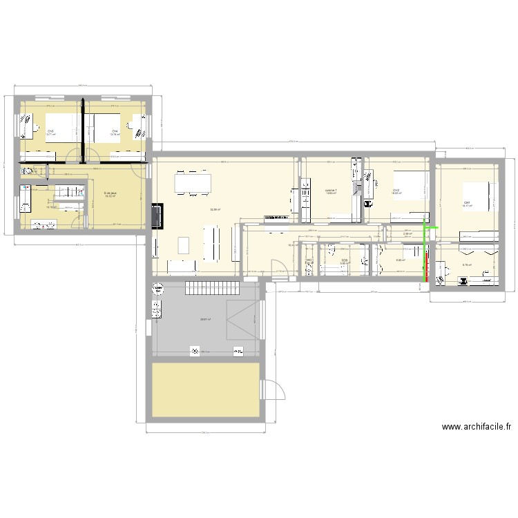 maison 4 ch 3 wc  2 sdb 2 sdd. Plan de 0 pièce et 0 m2