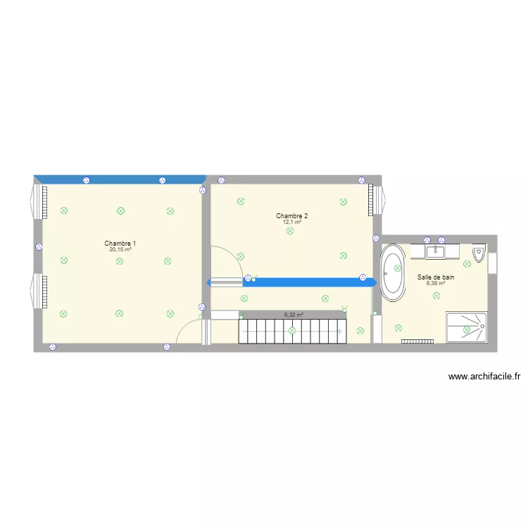 1er etage maison. Plan de 