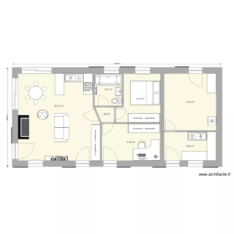 Petite maison Moutss. Plan de 