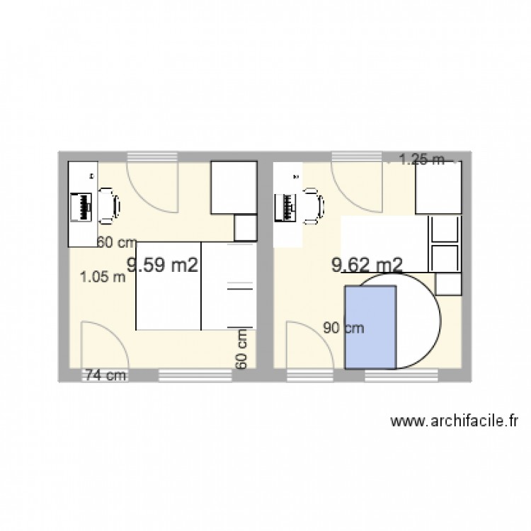 Chambre 1 AGORA. Plan de 0 pièce et 0 m2