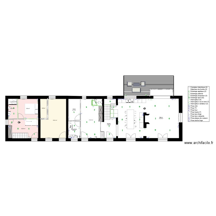 Electrcité Rouen R. Plan de 29 pièces et 162 m2