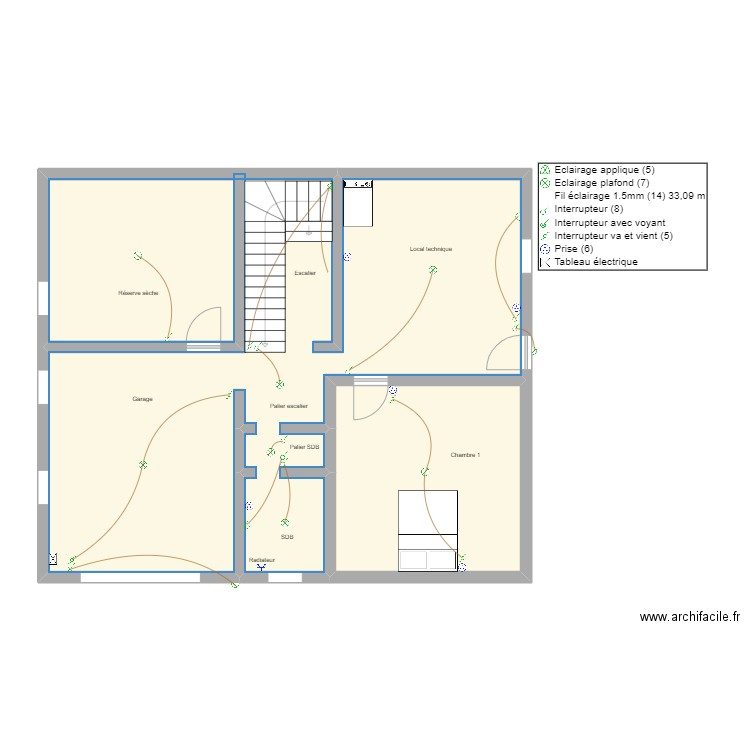 caro. Plan de 2 pièces et 93 m2