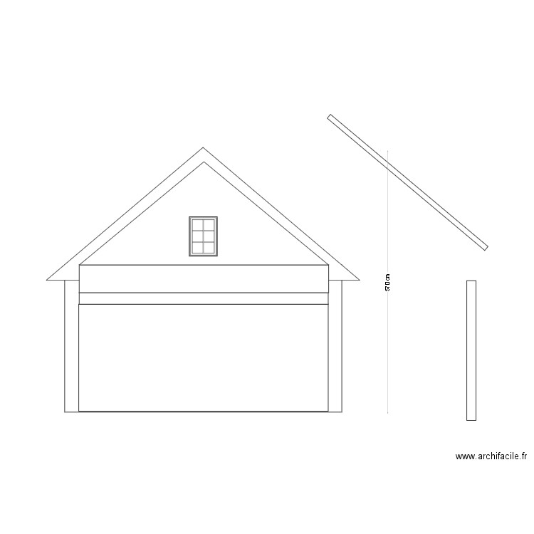 pignon avec fenetre. Plan de 0 pièce et 0 m2