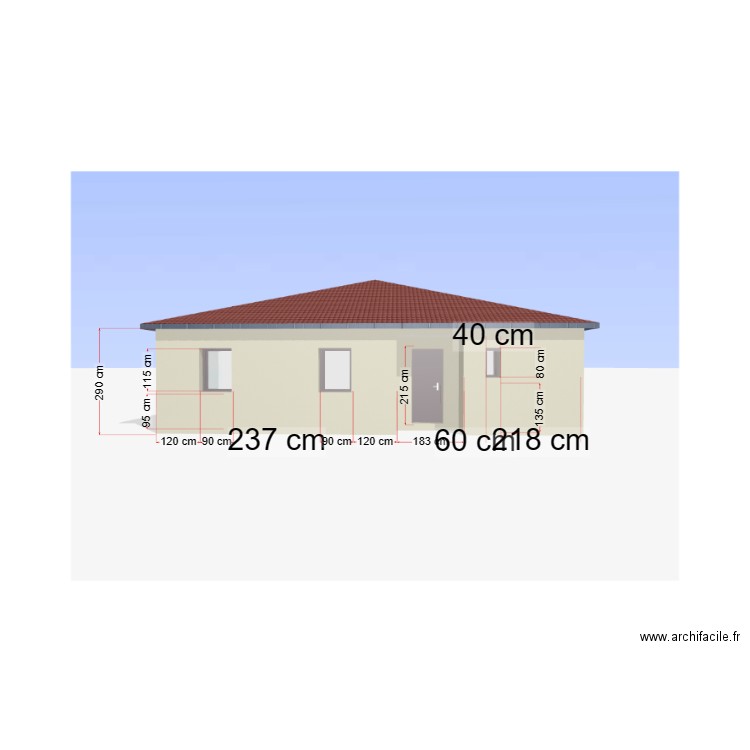 FACADE OUEST. Plan de 0 pièce et 0 m2