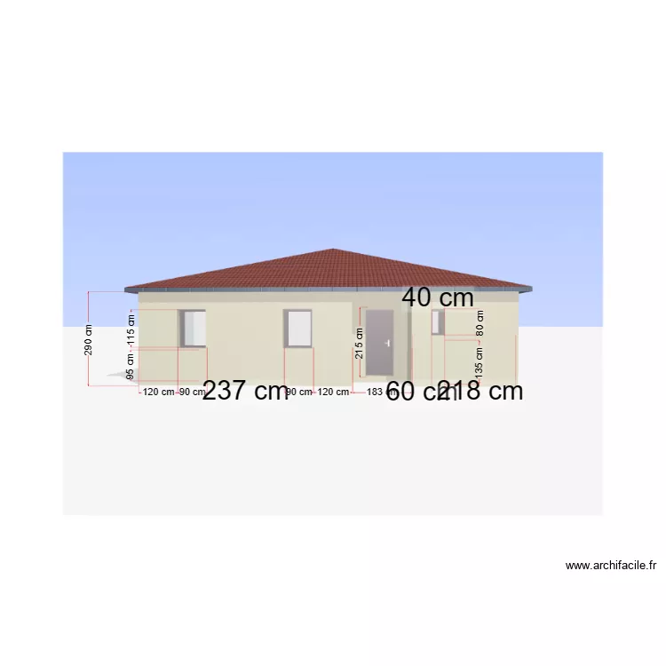 FACADE OUEST. Plan de 