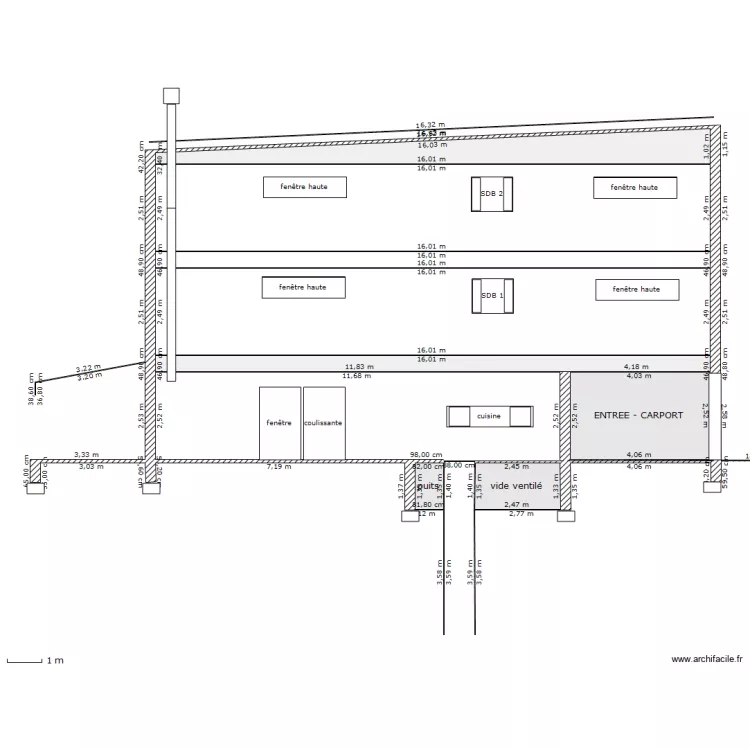 FACADE EST - new. Plan de 