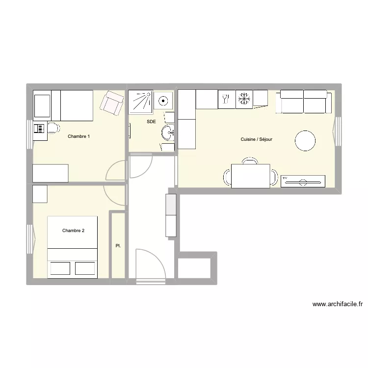 Projet pour menuisier. Plan de 5  et 40 m²