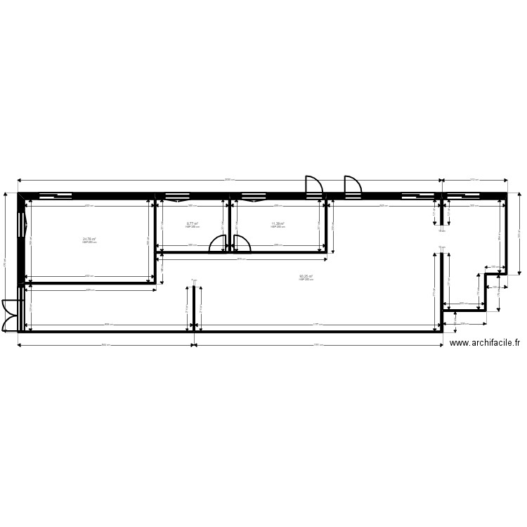 83SM512R existant. Plan de 4 pièces et 138 m2