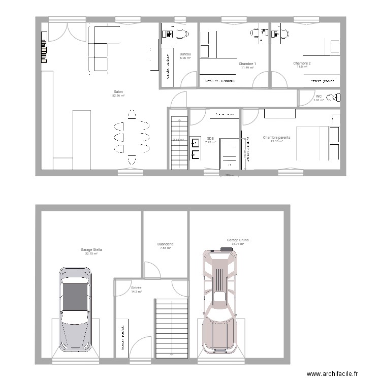 Maison. Plan de 0 pièce et 0 m2