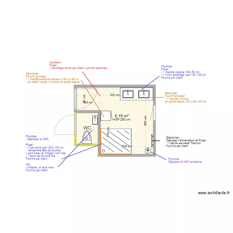 Salle de bain Marco Sissou. Plan de Salle de bain Marco Sissou. Plan de