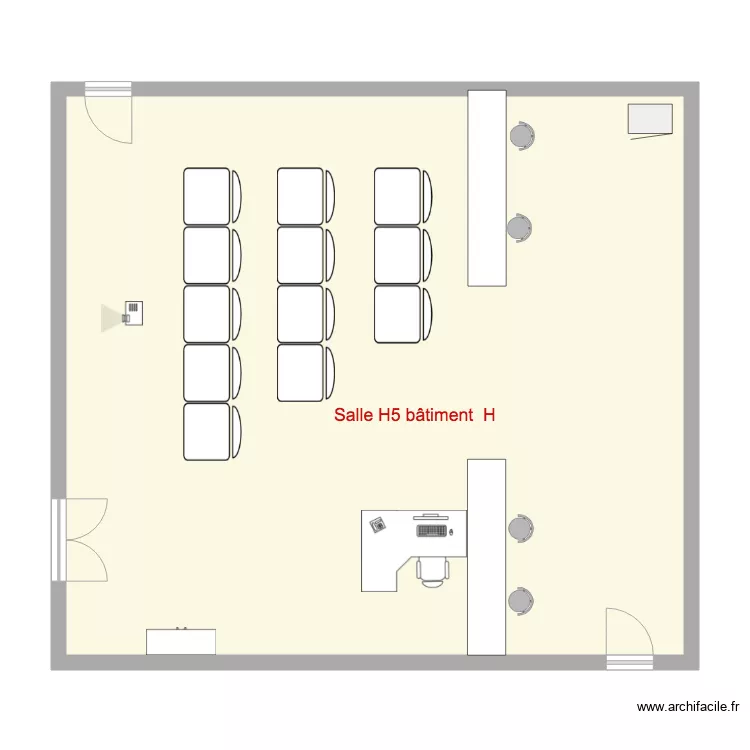 salle H5. Plan de 