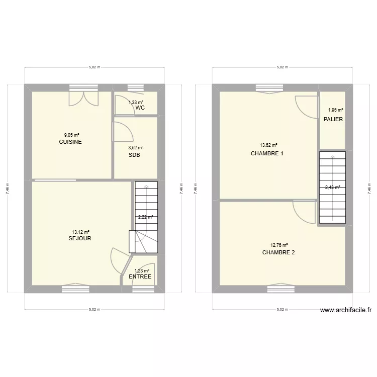 NUNES. Plan de 10  et 61 m²