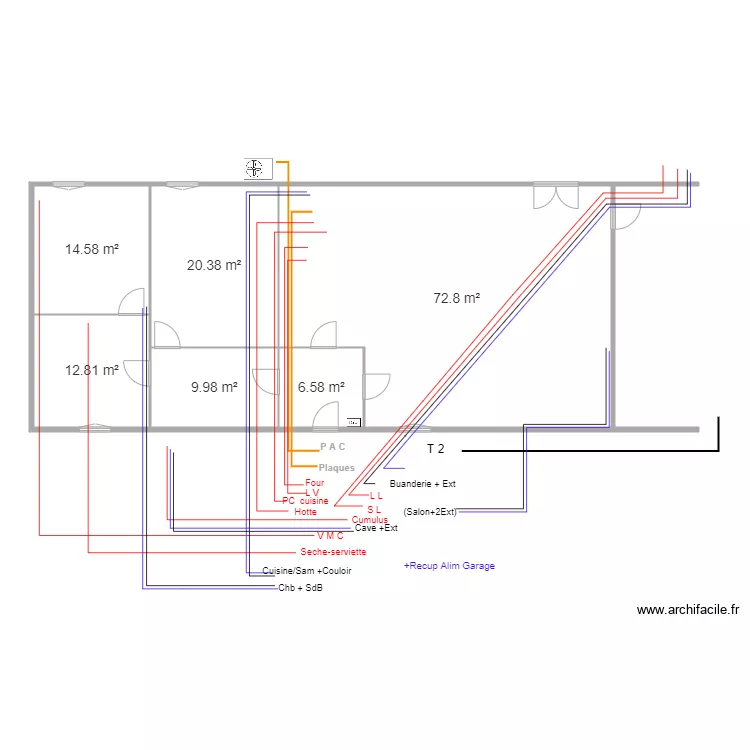 La Ferrandiere (Lignes). Plan de 