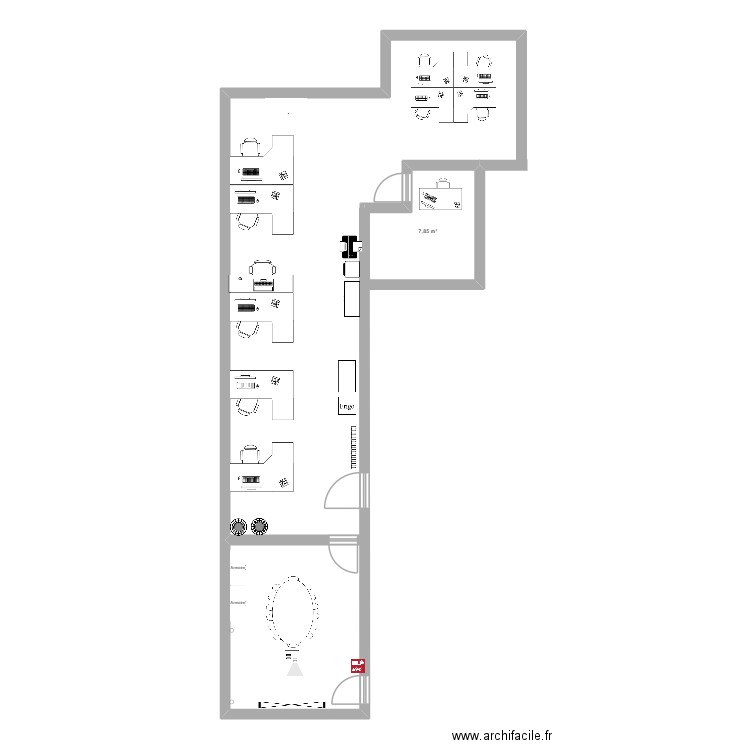 Salle de réunion. Plan de 1 pièce et 8 m2