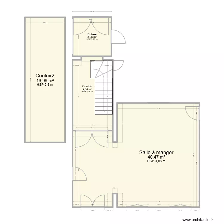 comare. Plan de 4  et 72 m²