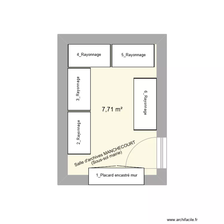 Plan Sous-sol_Mairie MANCHECOURT. Plan de 1 et 8 m² Plan Sous-sol_Mairie MANCHECOURT. Plan de 1 et 8 m²