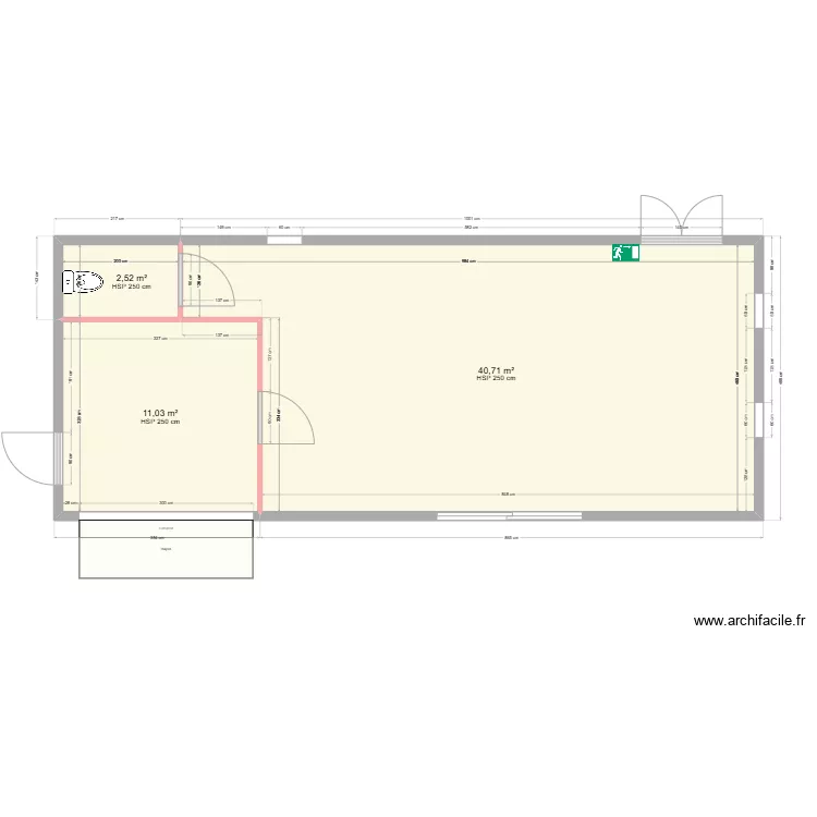 Club house 60m&sup2; - Lalinde. Plan de 