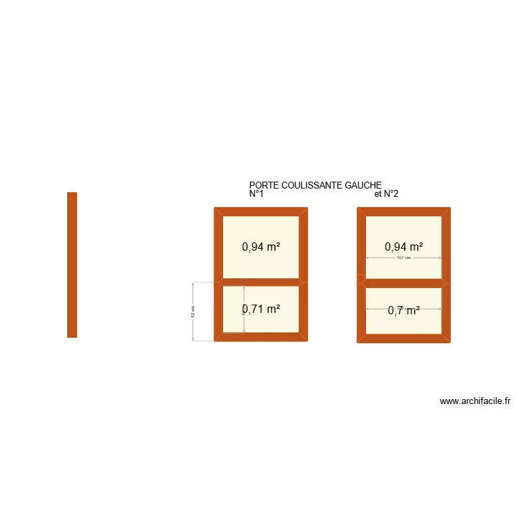 PORTES COULISSANTES HALAMAITAI. Plan de 