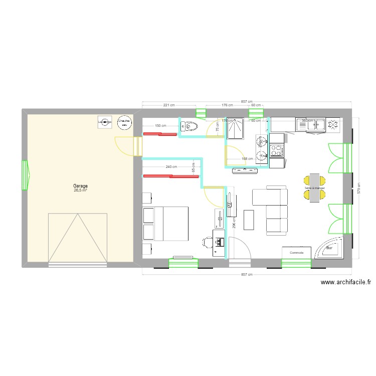Dylan St JUST LE MARTEL. Plan de 1 pièce et 27 m2