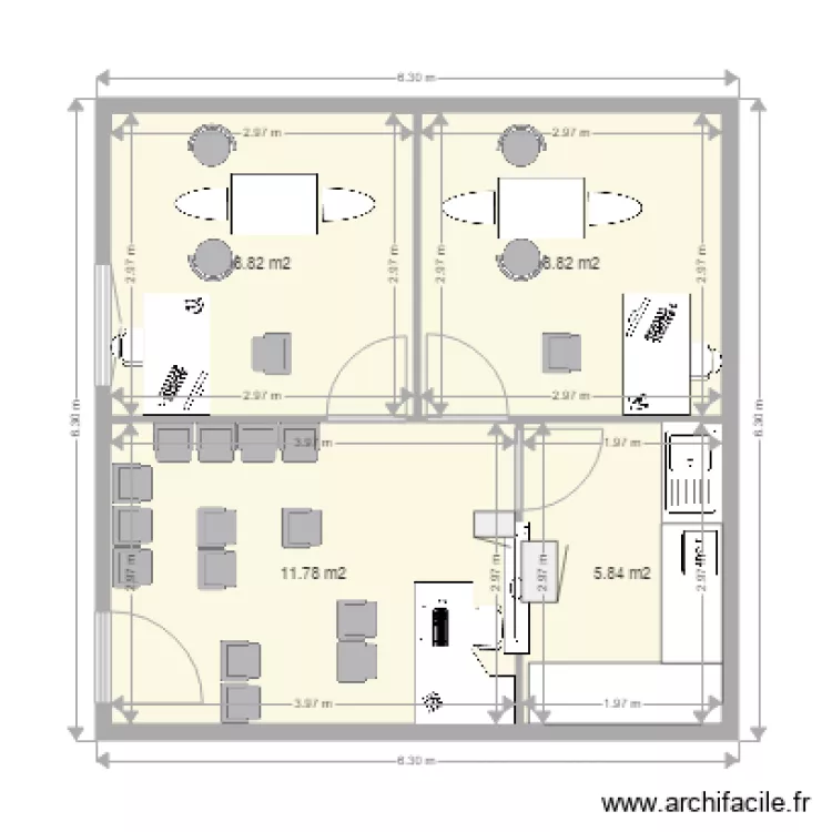 Cabinet dentaire. Plan de 