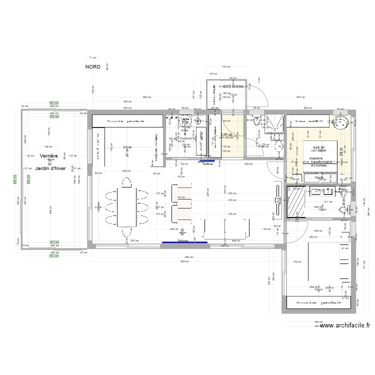 PLAN REZ L 81 M2 HABITABLE - 2 chambres -METAL DC. Plan de 2 pièces et 13 m2