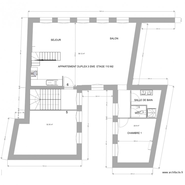 3 EME ETAGE C. Plan de 0 pièce et 0 m2