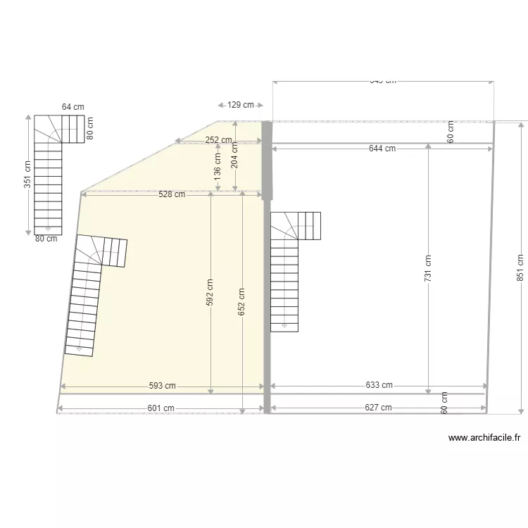 Plan remise  Etage 1 V2 surf habitable. Plan de 