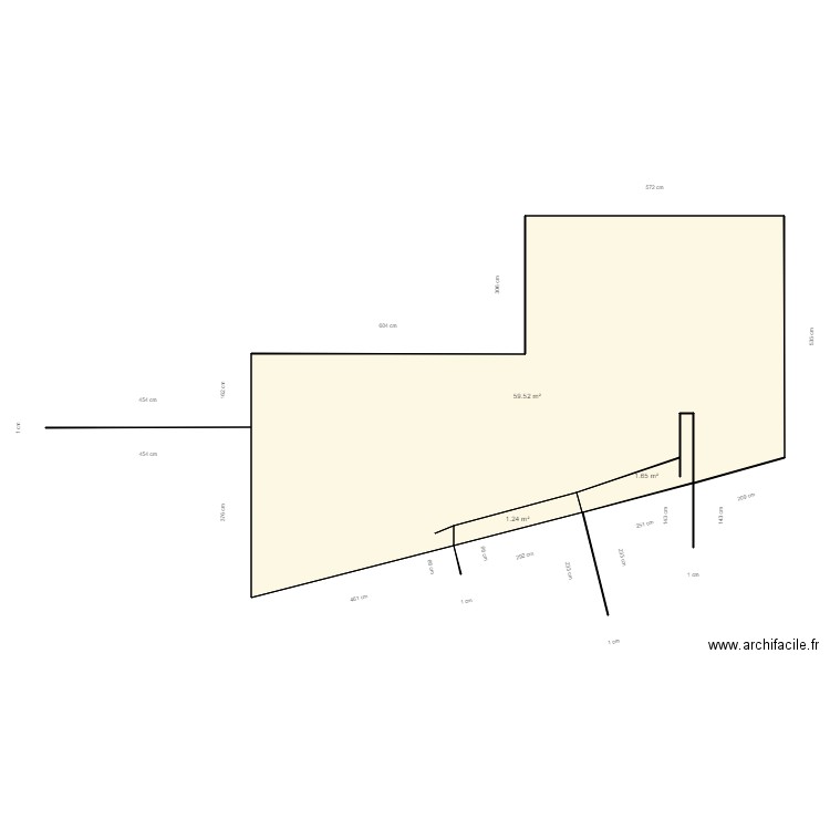 chaussois trouillas. Plan de 3 pièces et 62 m2