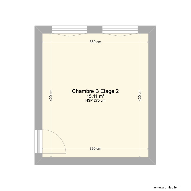 Maison Guy Lechien Chambre B Etage 2. Plan de 0 pièce et 0 m2