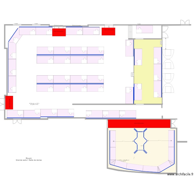 Rouzic 2019 avec salle danse centre 300 péri 350. Plan de 0 pièce et 0 m2